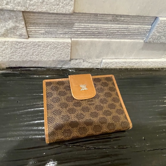 Authentic Celine Macadam Brown & Tan Leather Vintage Wallet - Picture 2 of 7
